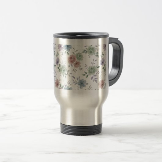 Elegant Floral Mug Wrap – Optional Personalization (Devant droit)