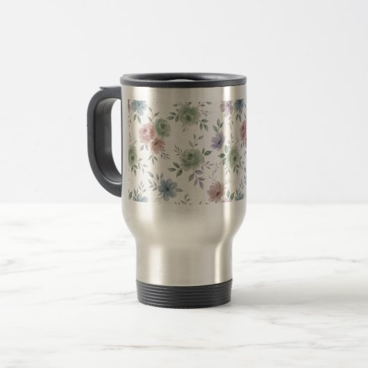 Elegant Floral Mug Wrap – Optional Personalization (Devant gauche)