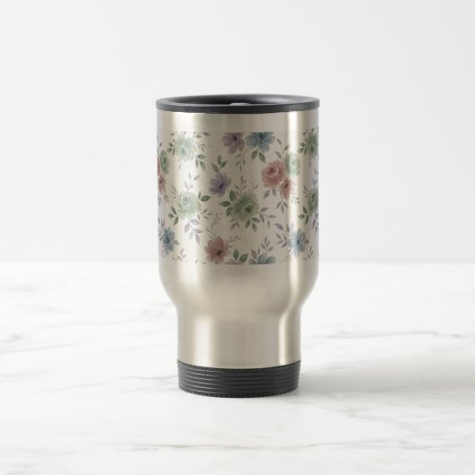 Elegant Floral Mug Wrap – Optional Personalization (Centre)