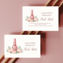 Elegant Floral Nail Artist Business