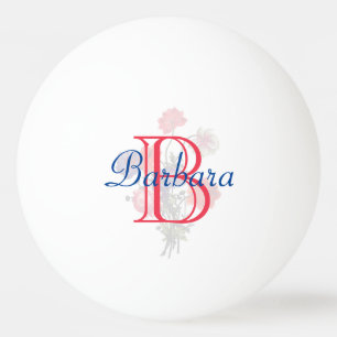 Elegant Floral Name en Monogram Pingpongballen