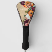 Elegant Floral Name Script Gepersonaliseerd Rustic Golfheadcover (Voorkant)