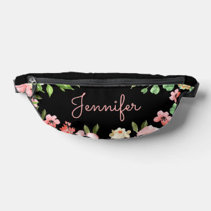élégant floral noir rose personnalisé