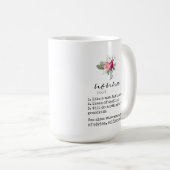 Élégant floral Nonna Définition 15oz Café Mug (Devant droit)