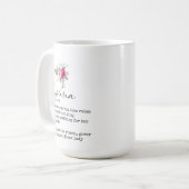 Élégant floral Nonna Définition 15oz Café Mug (Devant gauche)
