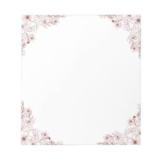 Elegant Floral Notitieblok - 5,5" x 6"