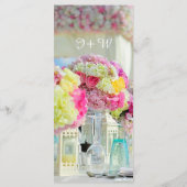 Elégant Floral Ocean Beach Menu Mariage d'été (Dos)