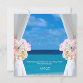 Elegant Floral Ocean Beach Summer Wedding Kaart (Achterkant)