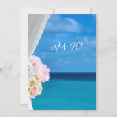 Elegant Floral Ocean Beach Summer Wedding Kaart (Achterkant)