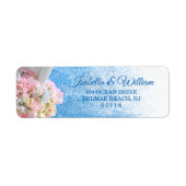 Elegant Floral Ocean Beach Summer Weduwadres Etiket (Voorkant)