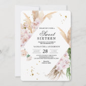 Elegant Floral Orchids en Pampas Beauty Lijst Kaart (Voorkant)