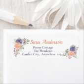 Elegant Floral Paars Peony Roos Etiket (Insitu)