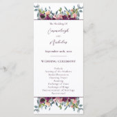 Elegant Floral | Paarse Garland Weddenschap Programma (Voorkant)