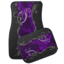 Elegant Floral Paarse Marble Design Automatten
