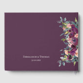 Elegant Floral | Paarse roze bruiloft Gastenboek (Achterkant)