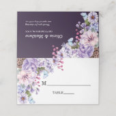Elegant Floral Paarse Waterverf Wedding (Buitenkant ongevouwen)