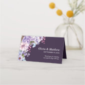 Elegant Floral Paarse Waterverf Wedding (Achterkant)