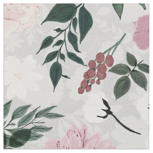 Elegant floral Paint Light Grey design Stof