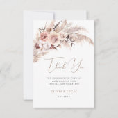 Elegant Floral Pampas Boho Terracotta Wedding Bedankkaart (Voorkant)