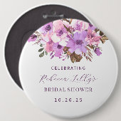 Elegant Floral Paper Ronde Button 6,0 Cm (Voorkant /achterkant)