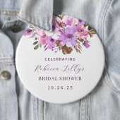 Elegant Floral Paper Ronde Button 6,0 Cm (In situ)