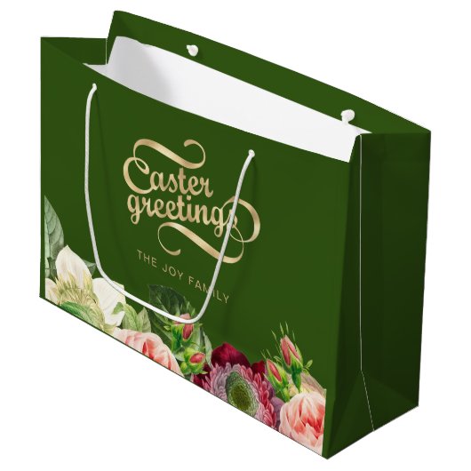 Elegant Floral Pasen Groot Cadeauzakje (Voorkant Gekanteld)