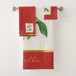 Elegant  Floral past kleur en tekst aan Bad Handdoek