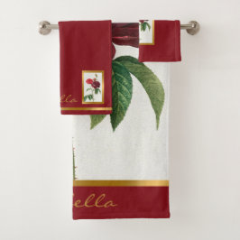 Elegant  Floral past kleur en tekst aan Bad Handdoek