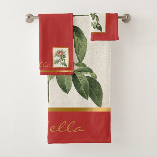 Elegant  Floral past kleur en tekst aan Bad Handdoek (Insitu)