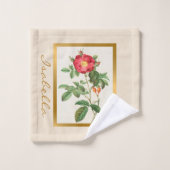 Elegant  Floral past kleur en tekst aan Bad Handdoek (Wasdoekje)