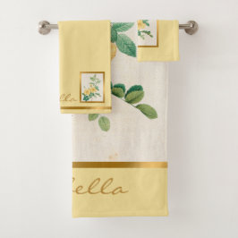 Elegant  Floral past kleur en tekst aan Bad Handdoek