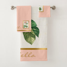 Elegant  Floral past kleur en tekst aan Bad Handdoek