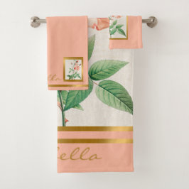 Elegant  Floral past kleur en tekst aan Bad Handdoek