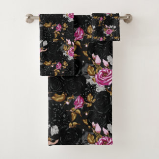 Elegant floral pattern bath towel set bad handdoek