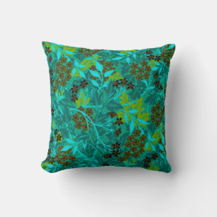 Elegant Floral Pattern   Blauwgroen en Turquoise Kussen