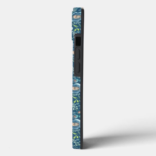 Elegant Floral Pattern Blue Case-Mate iPhone Case (Achterkant / Links)