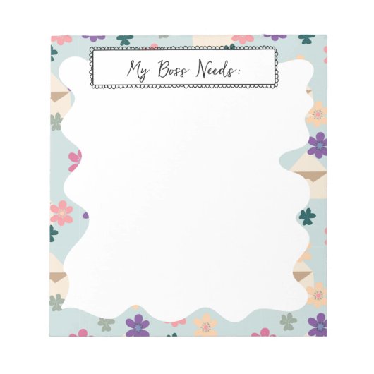 Elegant Floral Pattern Enveloppen met tekst Notiti Notitieblok (Voorkant)