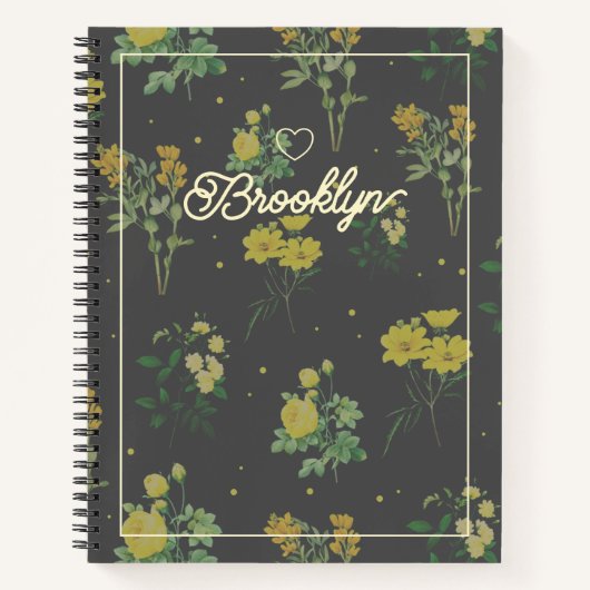 Elegant  Floral Pattern - Gepersonaliseerd Notitieboek (Voorkant)