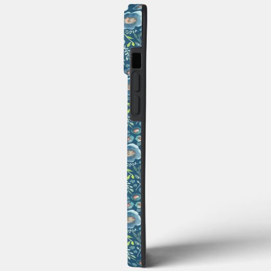 Elegant Floral Pattern Green Blue Case-Mate iPhone Case (Achterkant / Links)