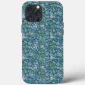 Elegant Floral Pattern Green Blue Case-Mate iPhone Case (Achterkant)