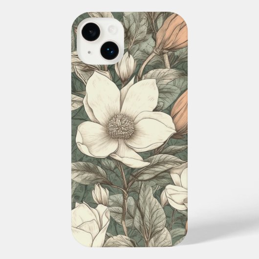 Elegant Floral Pattern iPhone Hoesje (Achterkant)