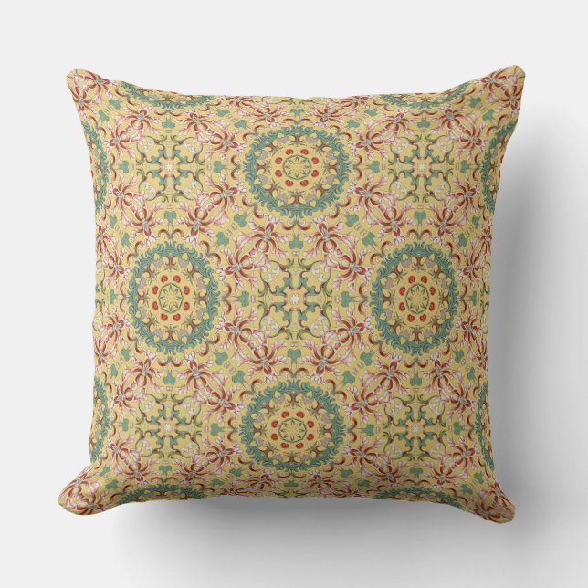 Elegant floral Pattern kaleidoscoop Kussen (Voorkant)