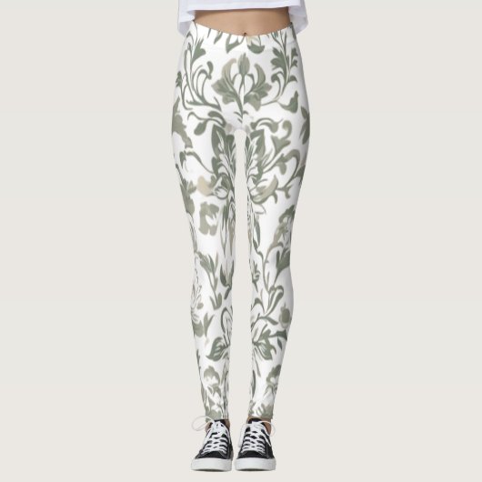 Elegant Floral Pattern Leggings (Voorkant)