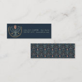 Elegant Floral Pattern Lucile Tegel Deep Blue Mini Visitekaartje (Voorkant / Achterkant)