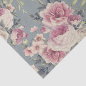 Elegant Floral Pattern of Pink Roses & Flowers Tissuepapier (Detail)