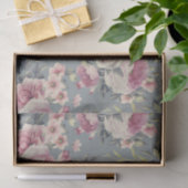 Elegant Floral Pattern of Pink Roses & Flowers Tissuepapier (Geschenk)