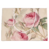 Elegant Floral Pattern of Pink Roses Groot Cadeauzakje (Voorkant)