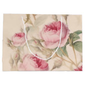 Elegant Floral Pattern of Pink Roses Groot Cadeauzakje (Achterkant)
