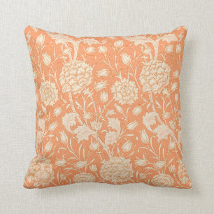 Elegant Floral Pattern Oranje Cream Sierkussen