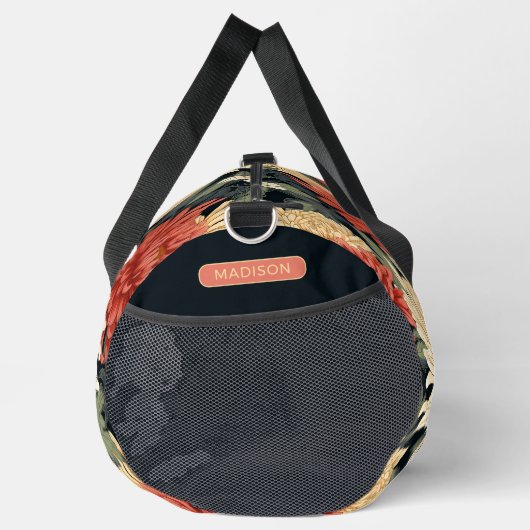 Elegant Floral Pattern Persoonlijke naam Plunjezak (Rechts)